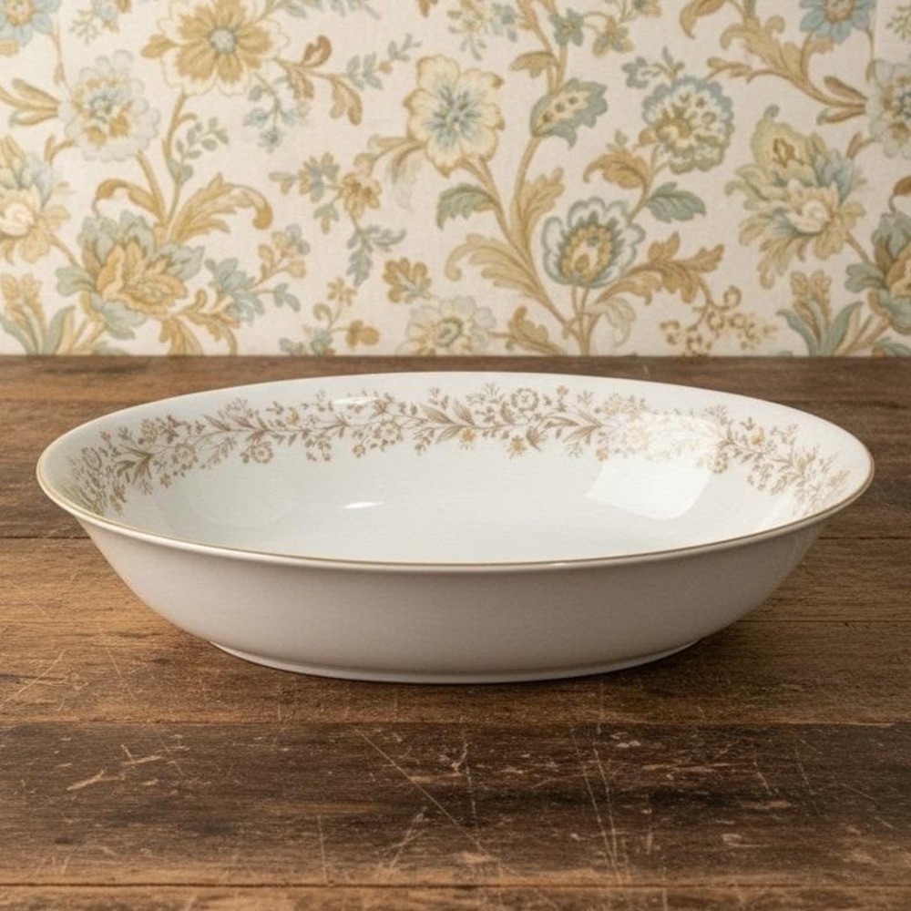 Ekco International Prudence Oval Serving Bowl #373, Vintage Floral Fine China